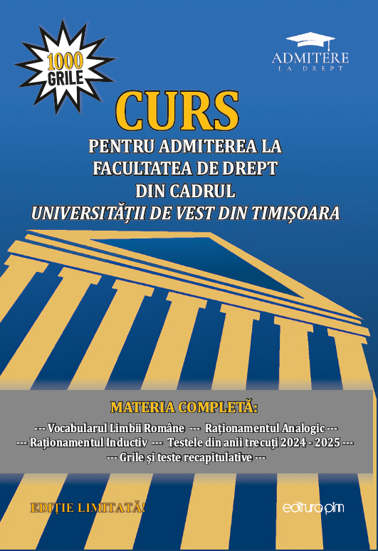 Cursul pentru admiterea la Facultatea de Drept UVT